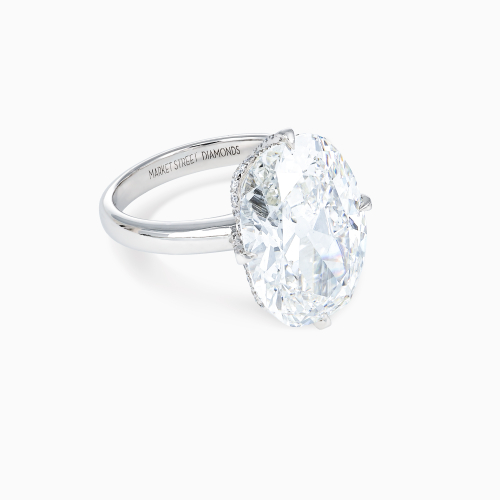 7-Carat Lab-Grown Cushion Brilliant Diamond Hidden Halo Engagement Ring